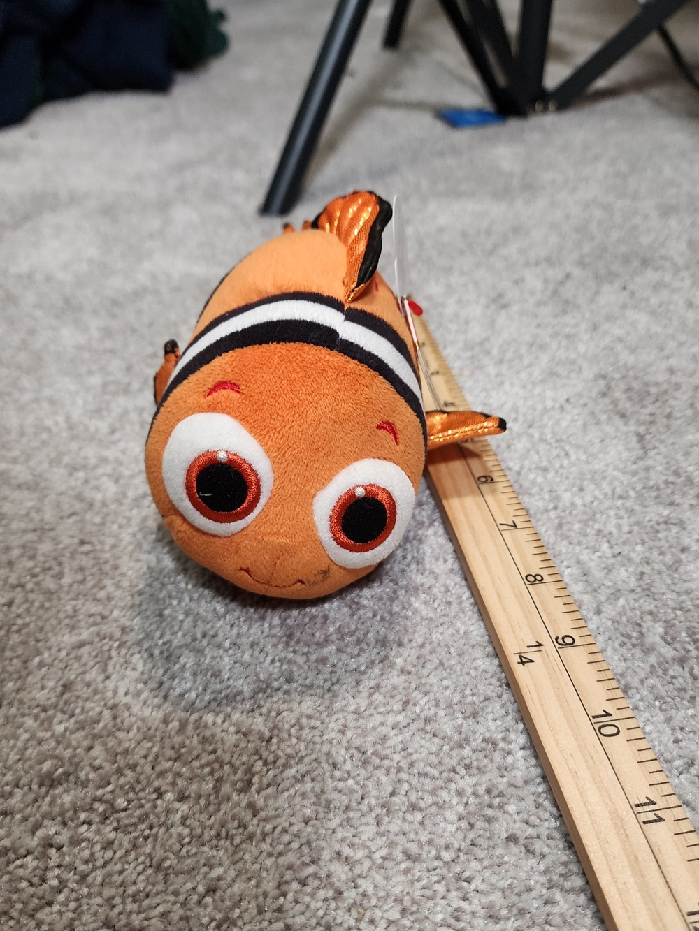 Ty Disney Beanie Babies Finding Dory Nemo Sparkle Plush Pixar Clown Fish 8"